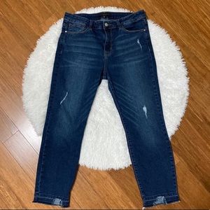 Sanctuary Dark Wash Distressed Skinny Jeans